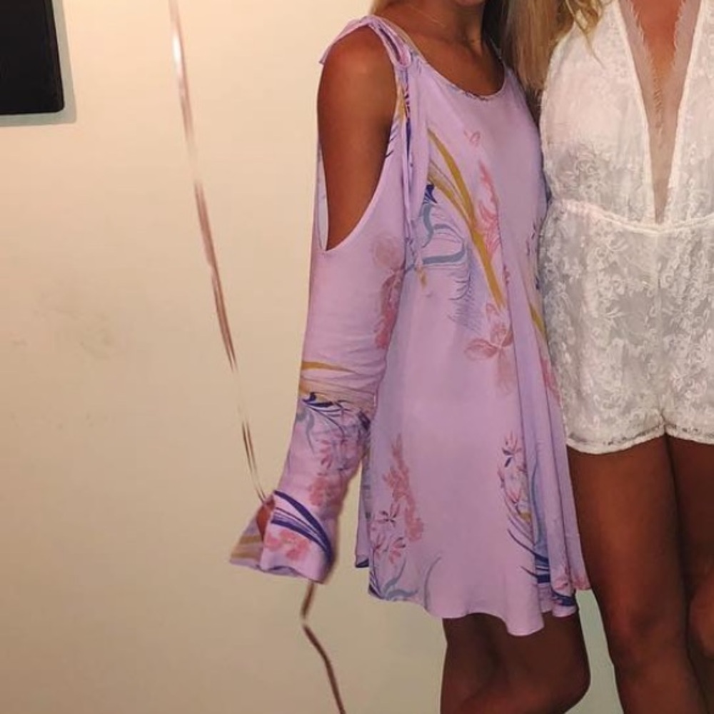 Free People Purple-Pink Patterned Summer Dress – XS